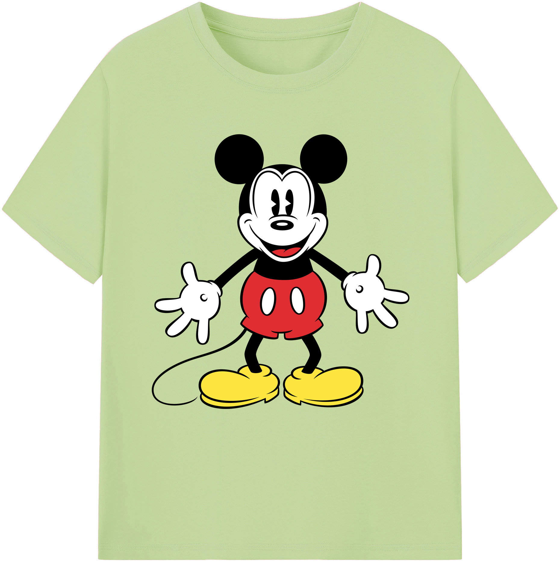 （画像用） ミッキーマウス Mickey Mouse 綿100％半袖Tシャツ（フロントプリント）